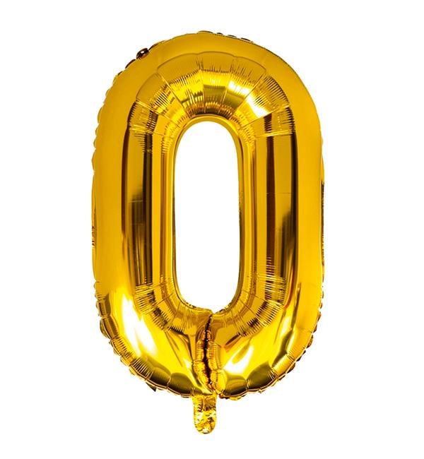 Шарик Цифра "0" 100 см Золотой
