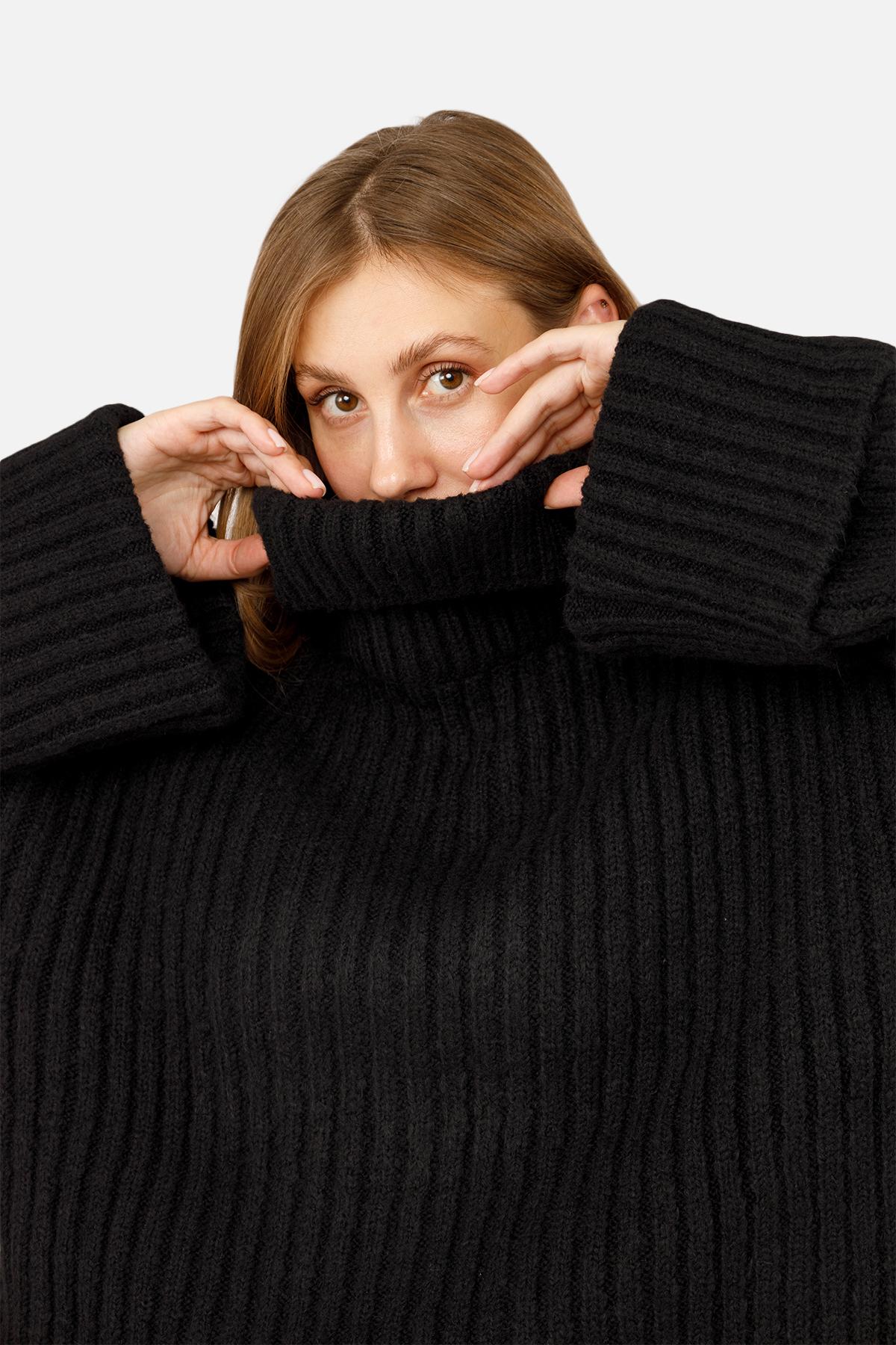 Свитер женский ЦБ-00262486 р. 46 Черный (SKT001026992) - фото 3