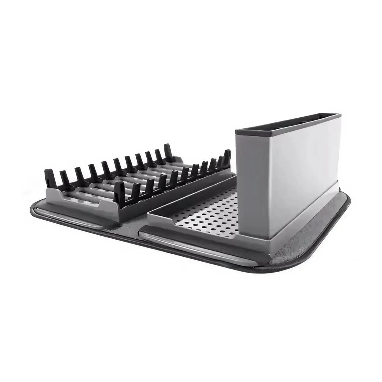 Сушарка для посуду Edenberg з піддоном та мікрофібровим килимком 41,5х33х13,5 см Сірий (665877) Сушарка для посуду Edenberg з піддоном та мікрофібровим килимком 41,5х33х13,5 см Сірий (665877)