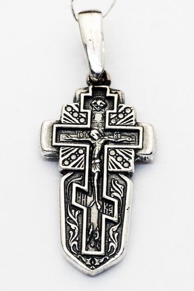 Серебряный крест Распятие Христово Архангел Гавриил