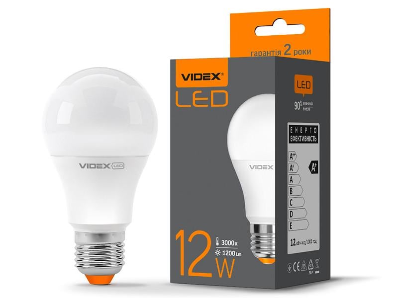 Світлодіодна лампа Videx A60e 12W E27 3000K 220 V (VL-A60e-12273) Світлодіодна лампа Videx A60e 12W E27 3000K 220 V (VL-A60e-12273)