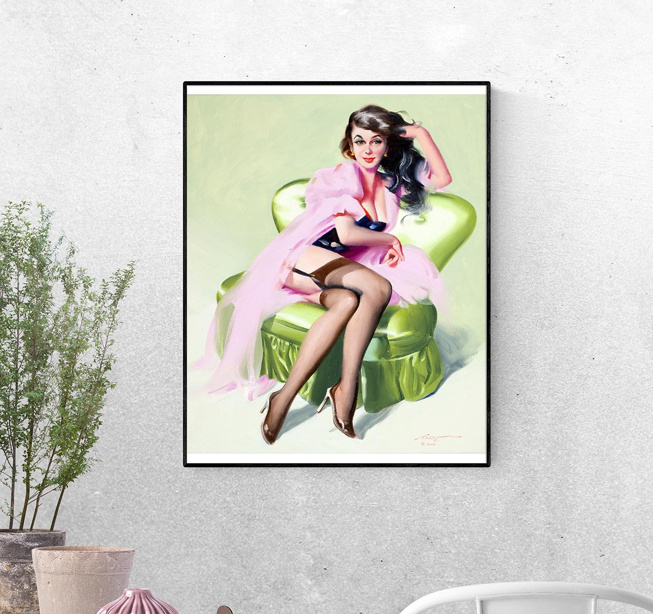 Постер Джульетта на салатовом диванчике. Дональд Раст формат А-3 (pin_up1740015_Poster)