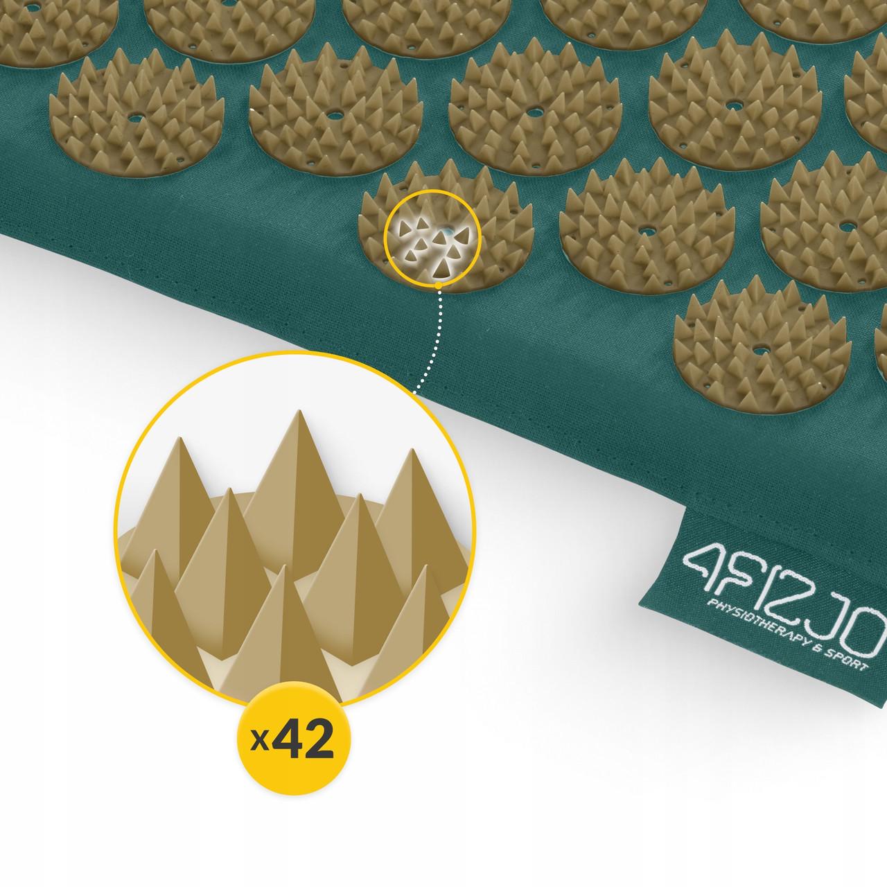 Килимок акупунктурний з валиком 4fizjo Classic Mat Аплікатор Кузнєцова Navy Green/Gold (P-5907739313300) - фото 2