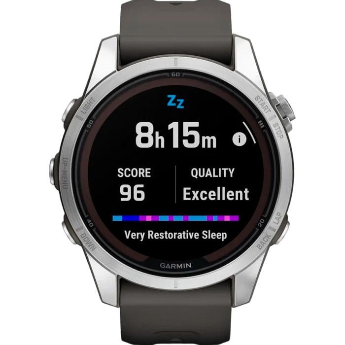 Смарт-часы Garmin Fenix 7S Pro Solar Edition 42 мм Silver with Graphite Band (010-02776-00) - фото 5