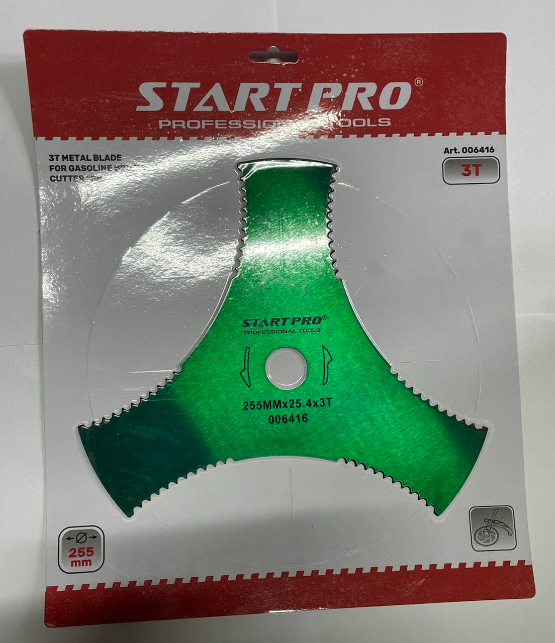 Нож к садовому триммеру Shark Start Pro 6416 3-лопасти двухсторонний 255х25,4 мм