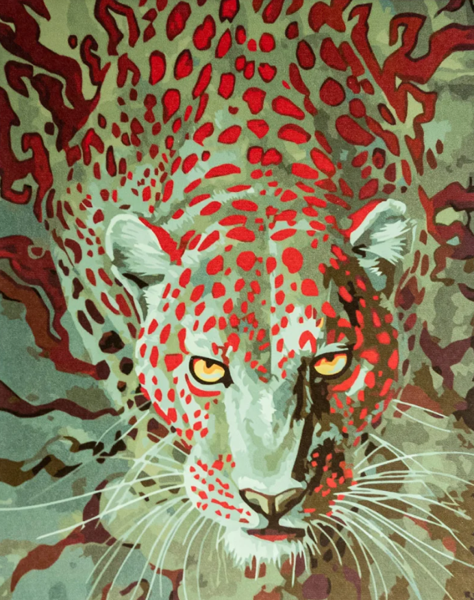 Картина по номерам Strateg Красная на сером 40x50 см (VA-3367)