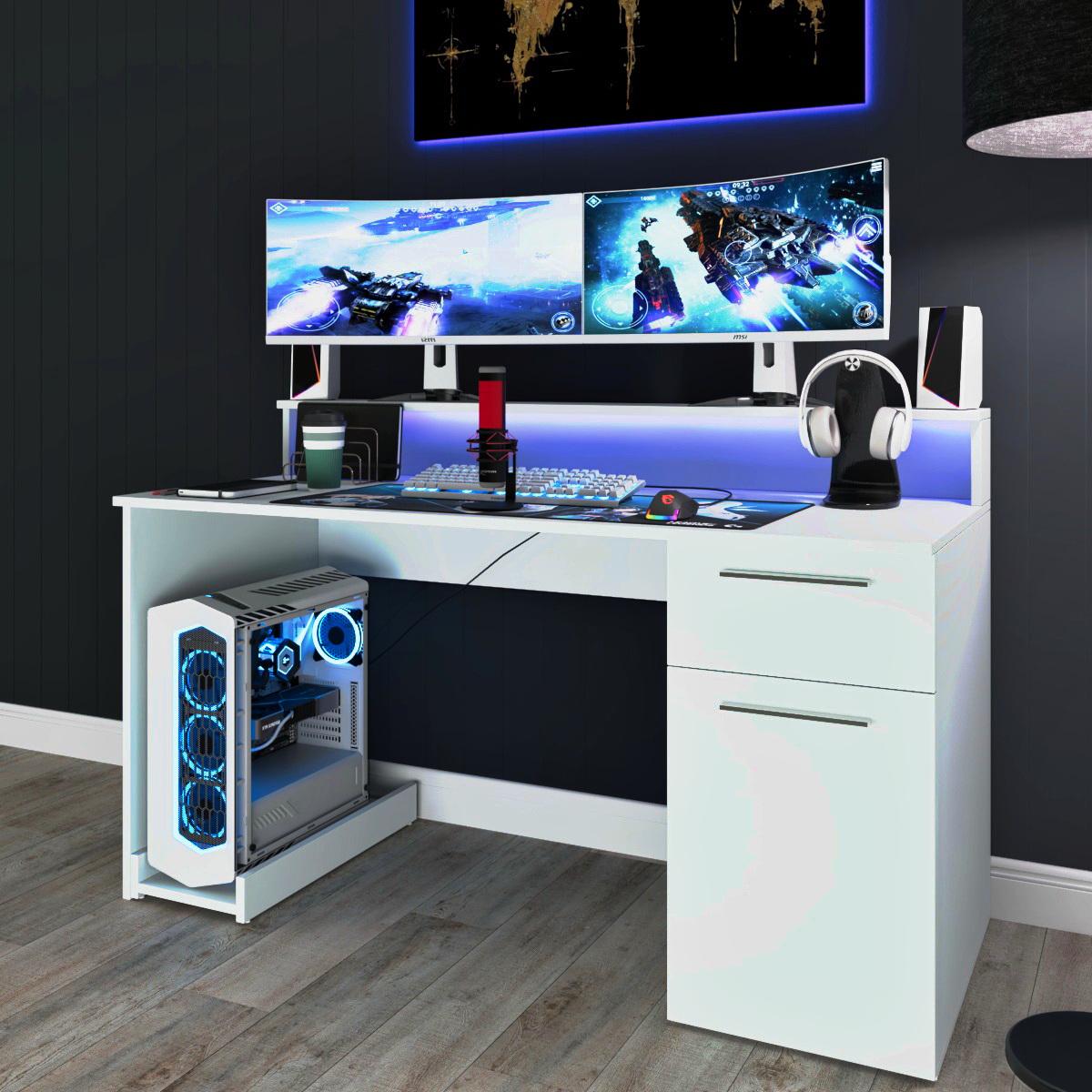 Комп'ютерний стіл Mebellini Комбо NEW 900х750/900х600 мм Білий (арт.SKEP1000-151)