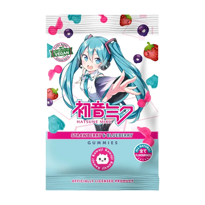 Конфеты японские желейные Hatsune Miku Strawberry&Blueberry Gummies 50 г (1757223311)
