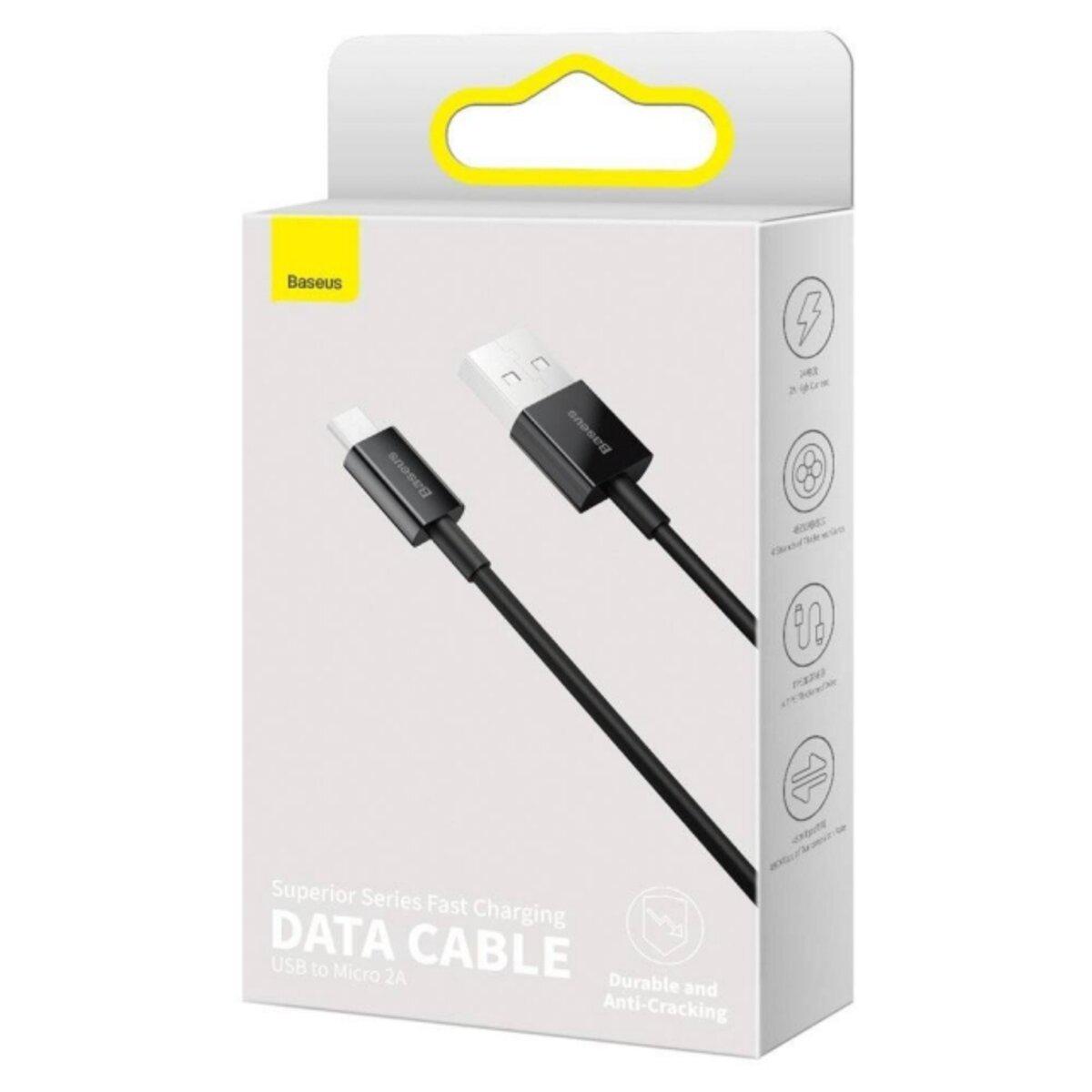 Кабель Baseus Superior Series Fast Charging Data Cable USB to Micro 2A 2 м Black - фото 6