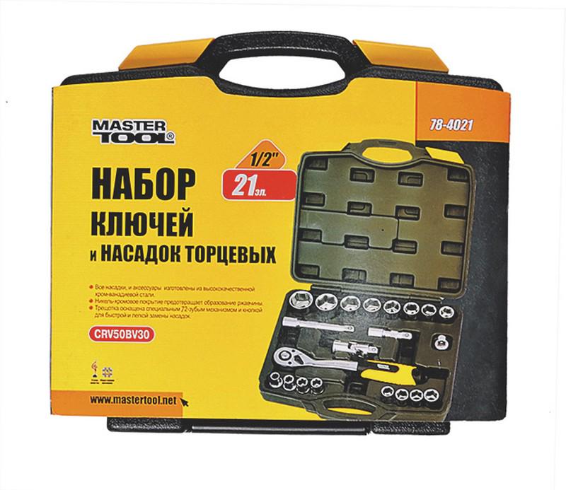 Набор насадок торцевых Mastertool Profi CrV 1/2 10-32 мм 21 шт. (78-4021-PF) - фото 2