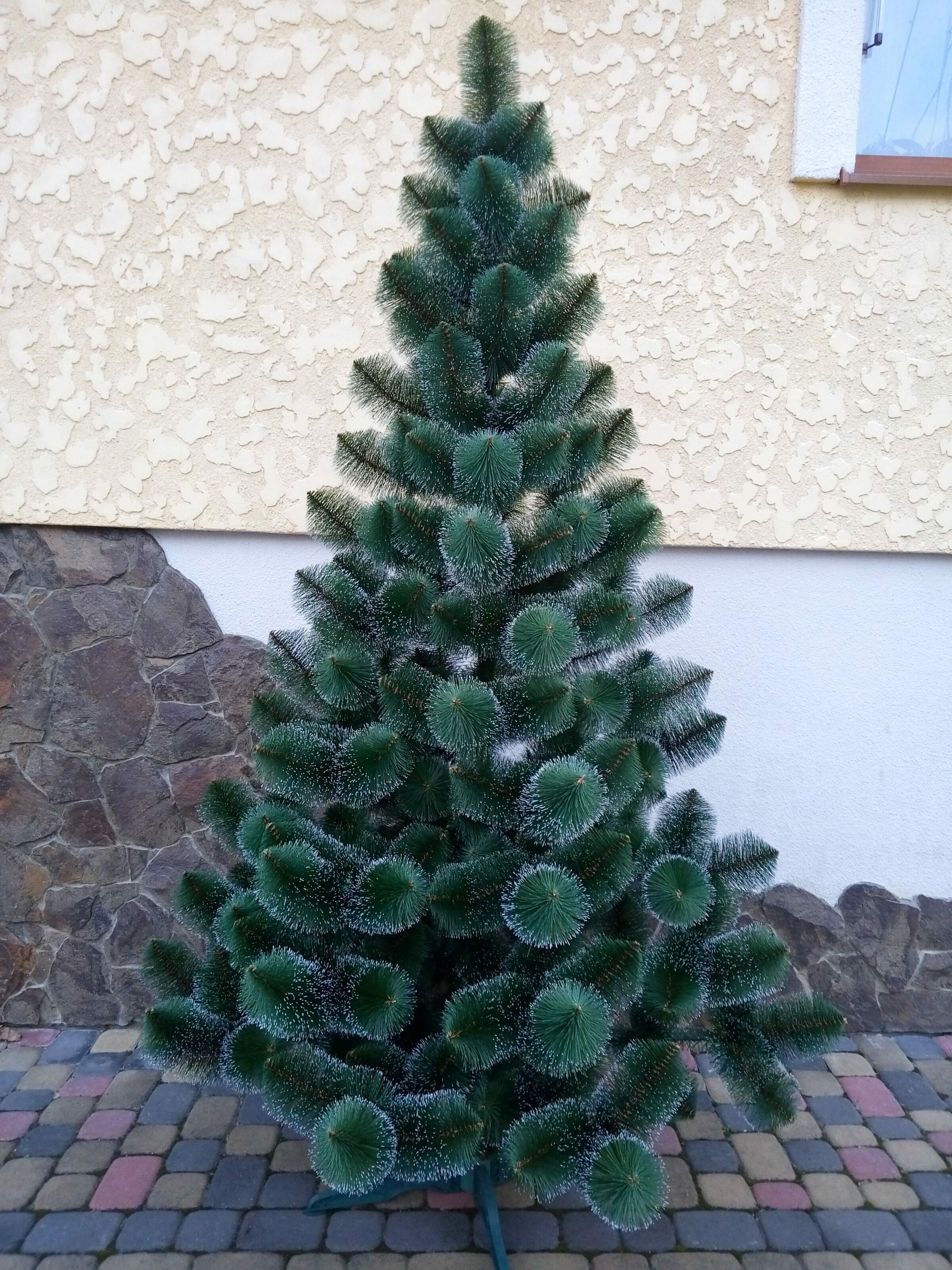 Сосна штучна з білими кінчиками та розбірною підставкою 2,30 м (Сосна-230) - фото 1