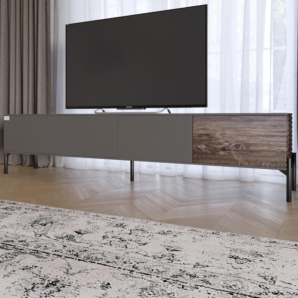 Тумба под телевизор Lion Грей на черных металлических ножках Дуб Артизан/Дерево (000-000-2468)