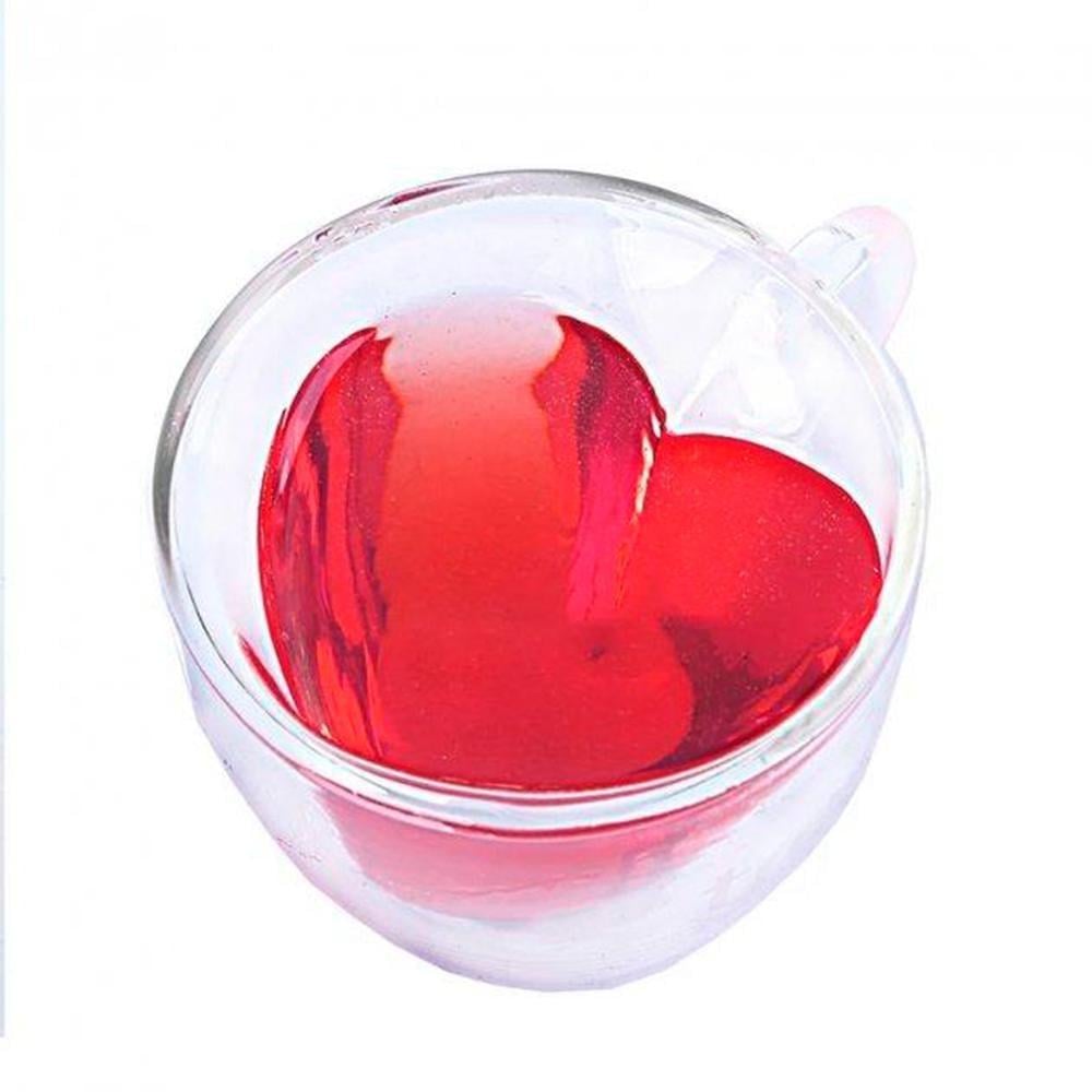 Чашка стеклянная с двойным дном Сердце 180 мл (OS-100-102-48)