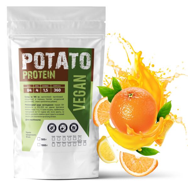 Протеїн картопляний 84% білка безлактозний 33 порції 1 кг Апельсин (21-125-ptp-ap1)