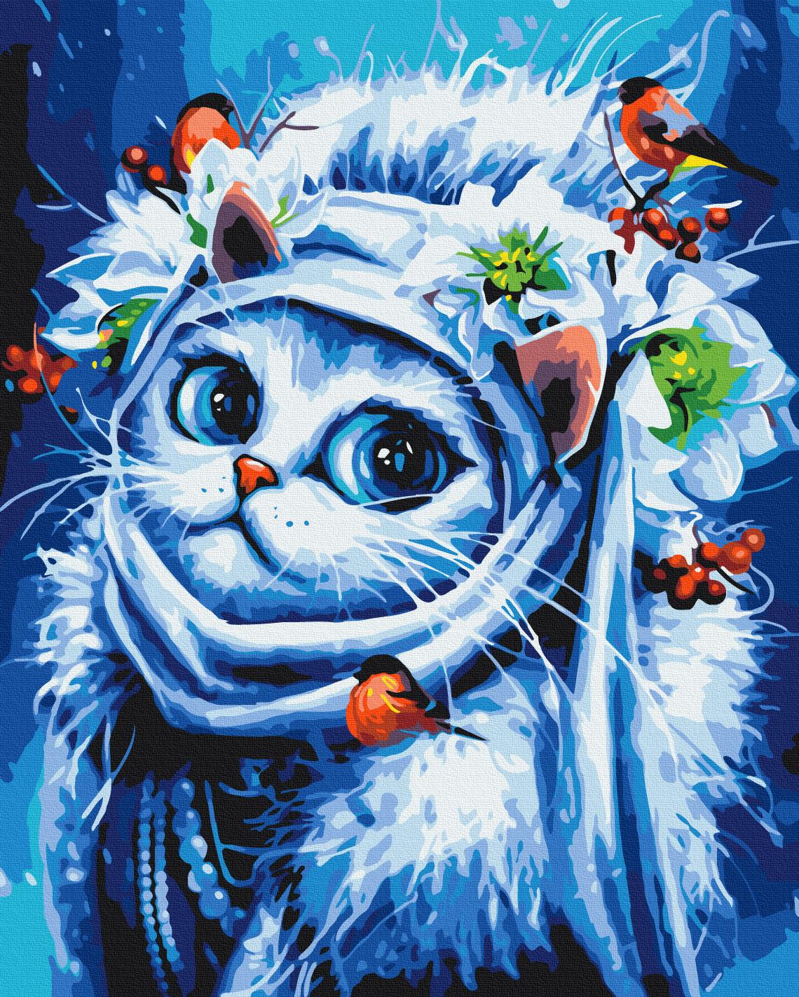 Картина по номерам Brushme 40x50 см Зимняя Киса (BS54214)