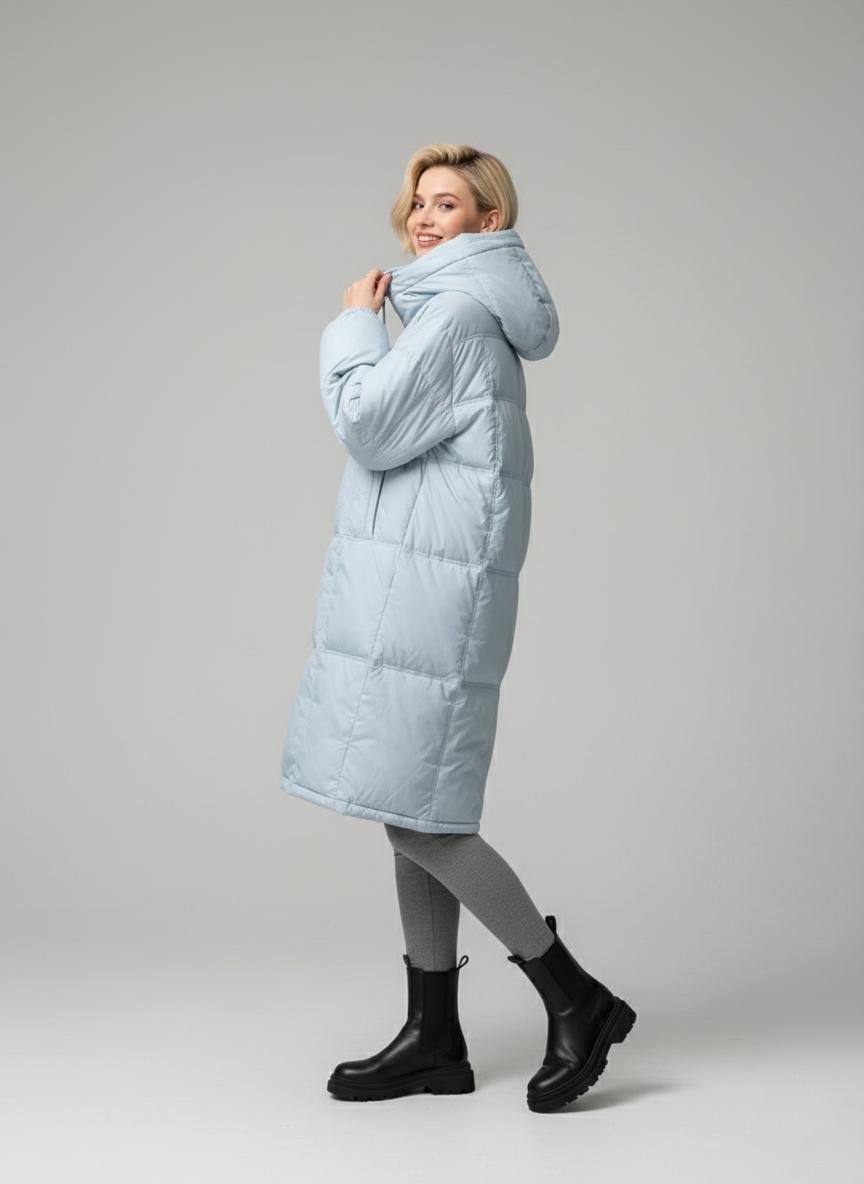 Пуховик женский Number Nine DW-014 демисезонный с капюшоном р. 42 Голубой (DW-014-42) - фото 6 Пуховик женский Number Nine DW-014 демисезонный с капюшоном р. 42 Голубой (DW-014-42) - фото 6