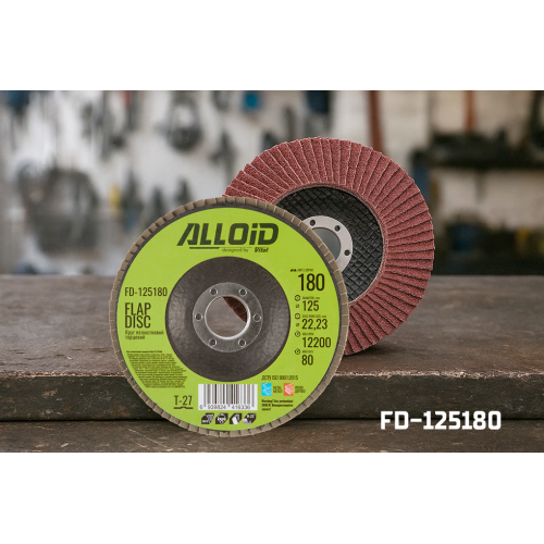 Круг пелюстковий торцевий Alloid 125 мм P180 T27 (00000061769) - фото 2 Круг пелюстковий торцевий Alloid 125 мм P180 T27 (00000061769) - фото 2