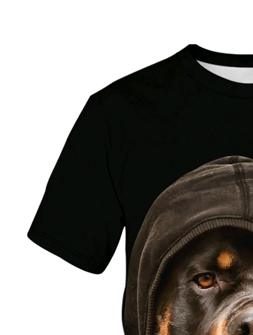 Футболка чоловіча Dog in a hood з малюнком L/XL Чорний (27471742) - фото 2 Футболка чоловіча Dog in a hood з малюнком L/XL Чорний (27471742) - фото 2