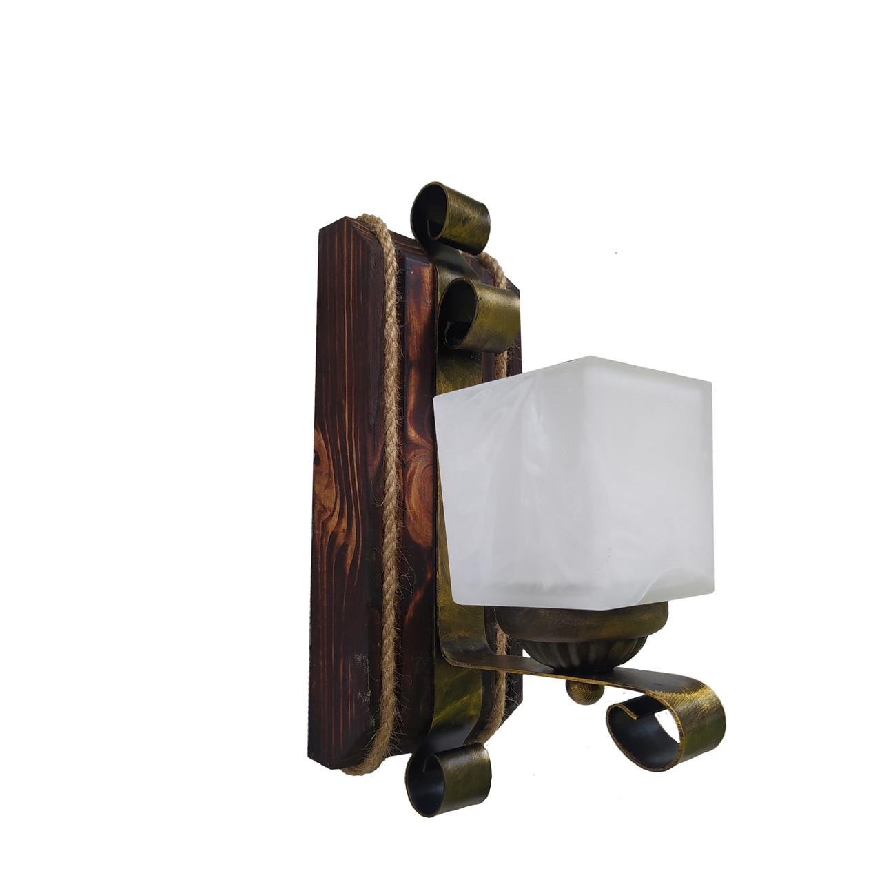Світильник настінний дерев'яний Бра Lighthouse LPR-20116/1W Коричневий/Бронзовий/Білий (112234)