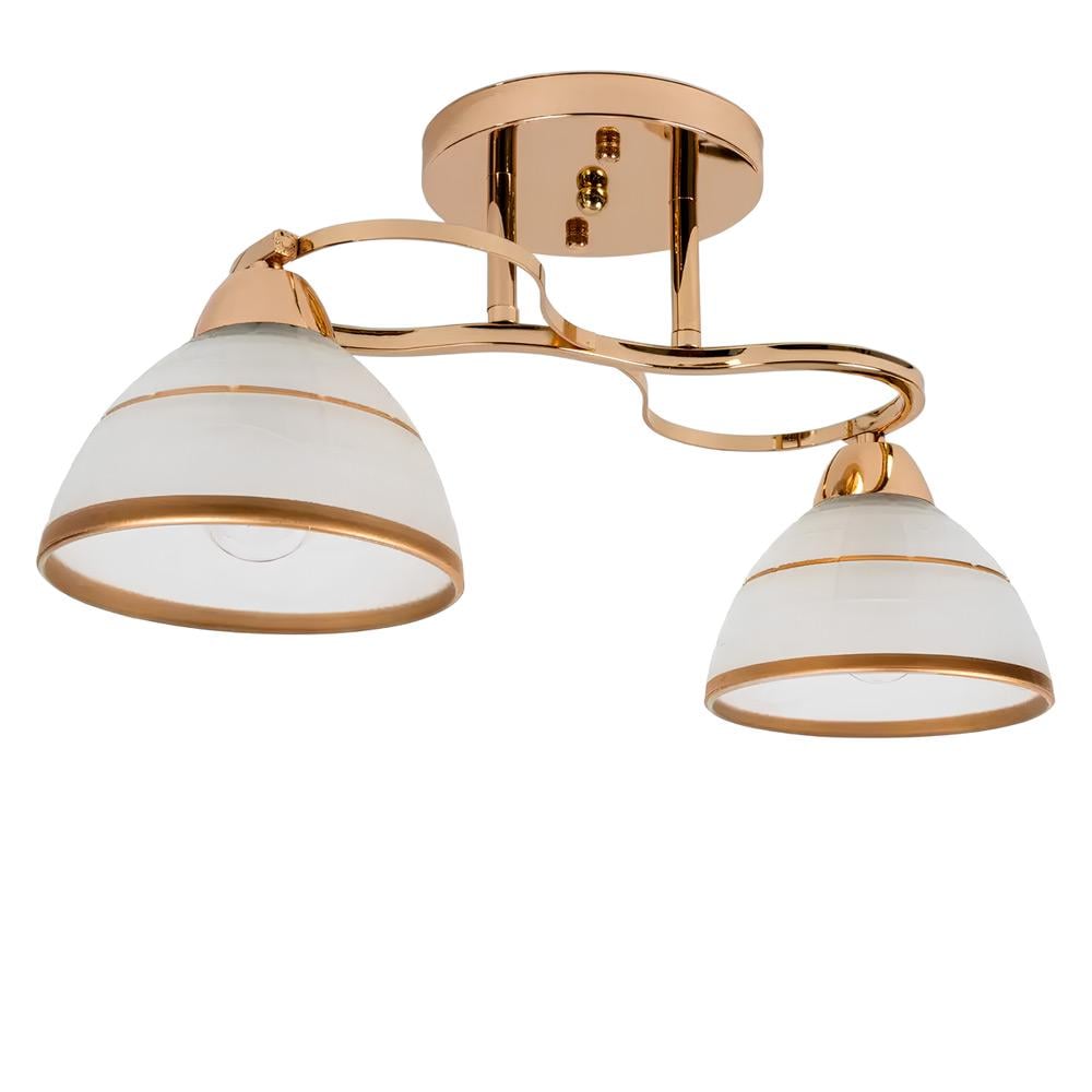 Люстра потолочная Light House SH-19400/2 FG E27х2 460х150х220 мм Золотой/Белый