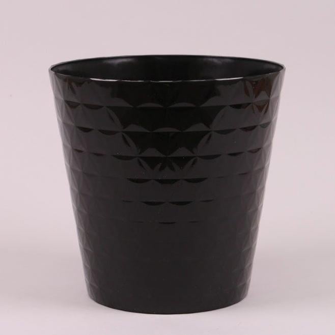 Горшок пластиковый Flora Diament Petit 22 см Черный (84566)