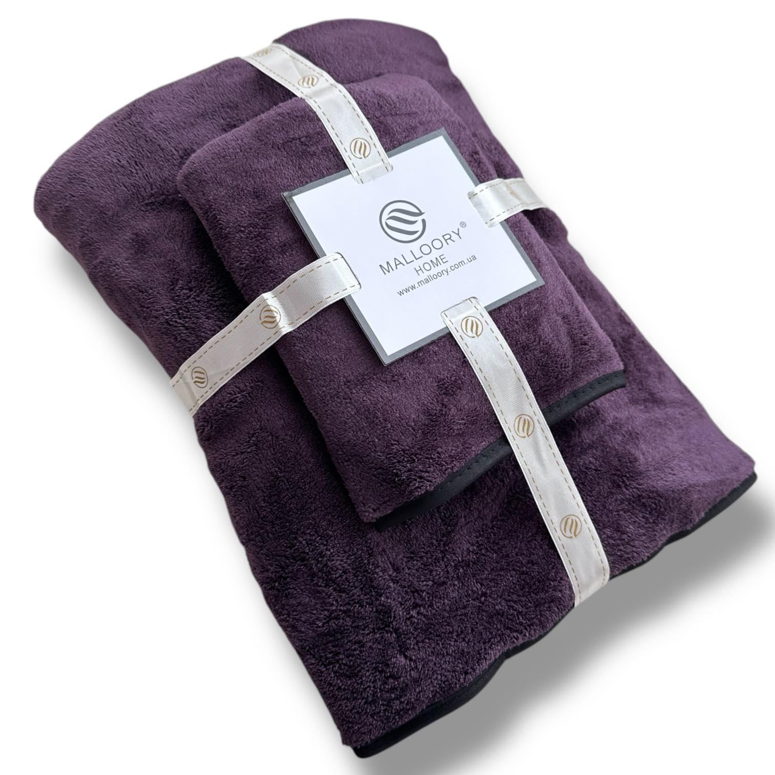 Комплект полотенец из микрофибры Malloory Home Фиолетовый (6616-4) - фото 1
