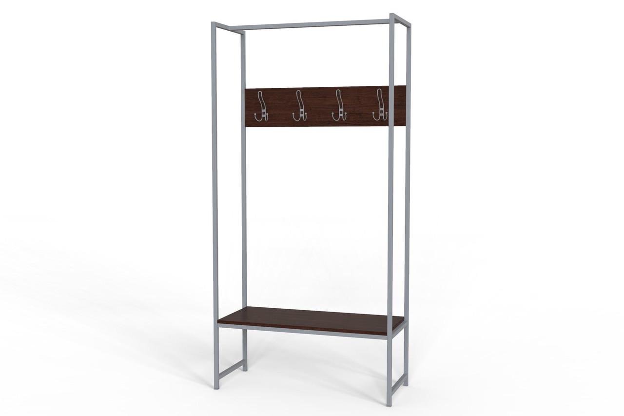 Вішалка модульна підлогова Ferrum-decor Треліс 12 ДСП 16 мм 180x90x38 см Сірий/Венге (FRD-105515)