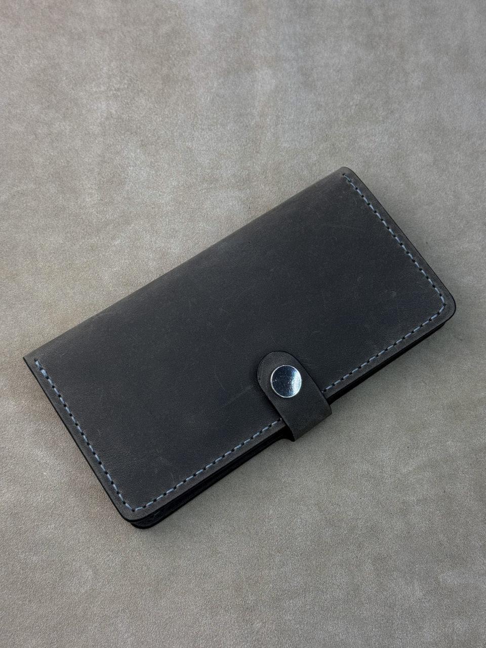 Портмоне чоловіче ручна робота з натуральної шкіри Crazy Horse Сірий (2659474890) - фото 3 Портмоне чоловіче ручна робота з натуральної шкіри Crazy Horse Сірий (2659474890) - фото 3