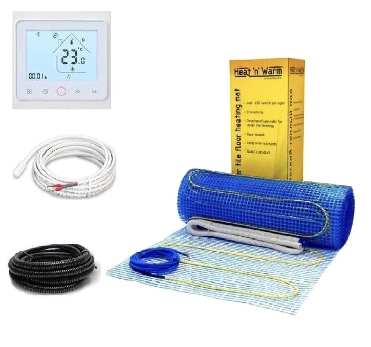 Нагревальный мат двужильный Grand Meyer EcoNG 150 375 Вт 2,5 м² с терморегулятором Wi-Fi White