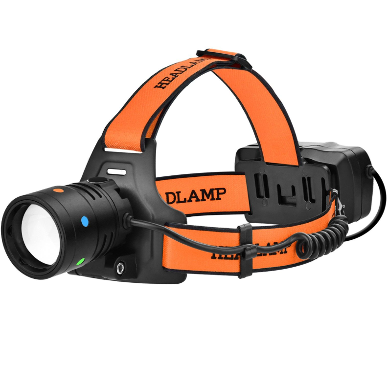 Фонарь налобный X-Balog Night Vision Fluorescence BL-T210-TG zoom TypeC 2х18650 2 режима (2763012145)