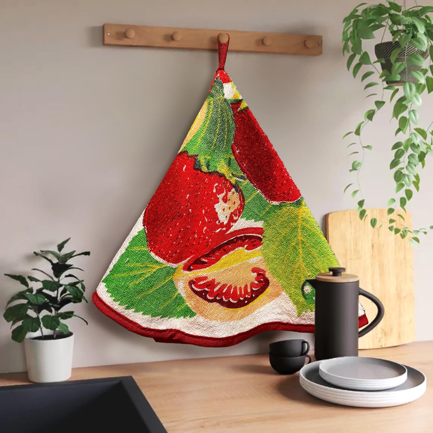 Набор полотенец для кухни ZASTELLI круглые с принтом Ягоды 4шт. 60 см Разноцветный