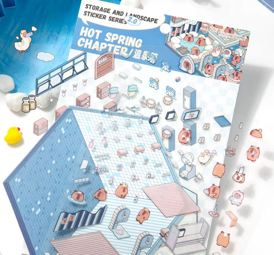 Наклейки 3D для створення міні кімнат з капібарою 4в1 з пінцетом - фото 8 Наклейки 3D для створення міні кімнат з капібарою 4в1 з пінцетом - фото 8