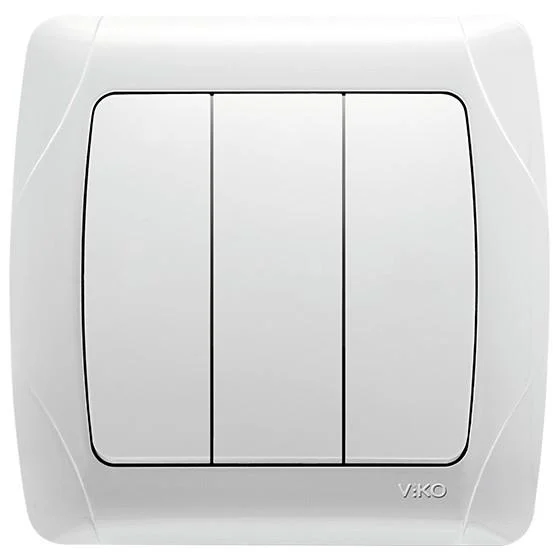 Выключатель трехклавишный Viko Carmen Белый (90561068)