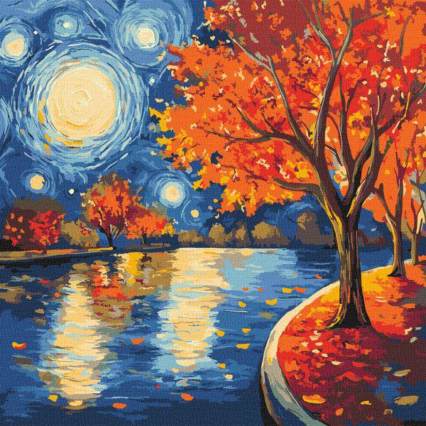 Картина за номерами Ideyka Осіння ніч 40x40 см (Id-KHO6423)