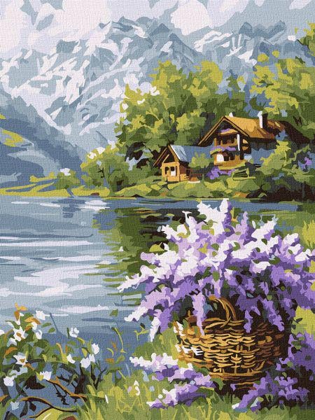 Картина по номерам Ideyka Сиреневая корзина 30х40 см (Id-KHO6357)