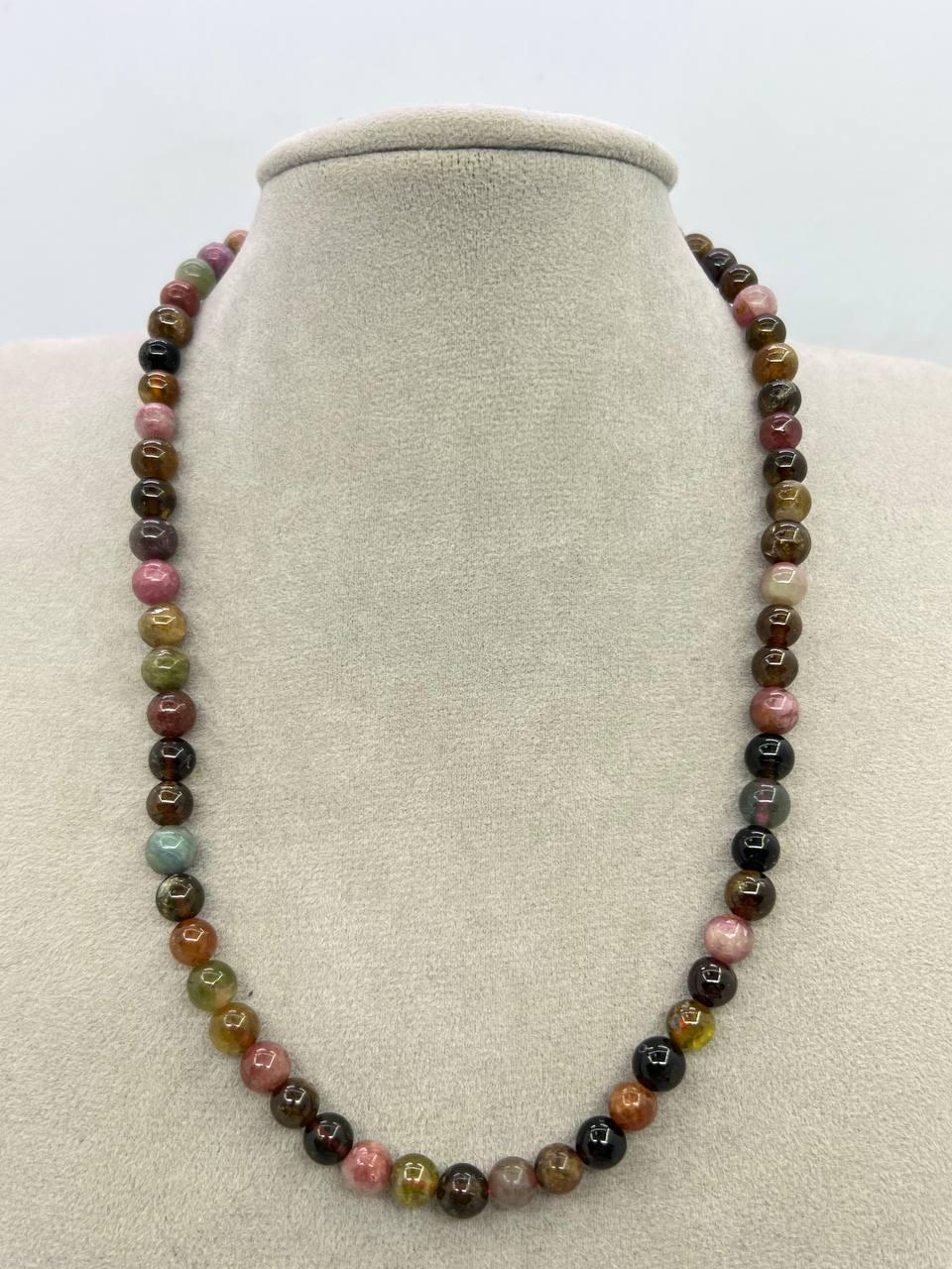 Бусы турмалин 6 мм 38 см Разноцветный (11680)