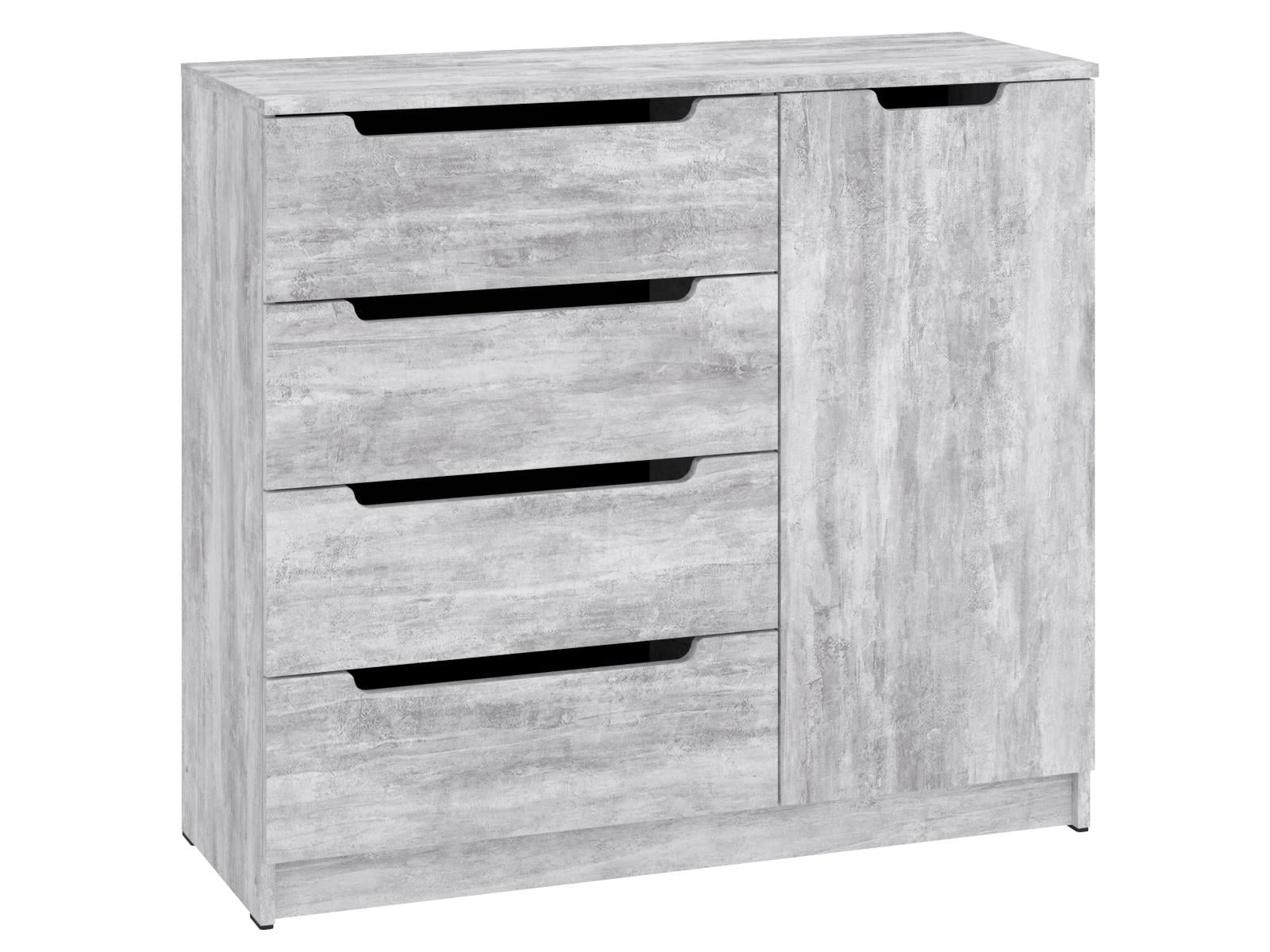 Комод з шухлядами PEHOTIN ЕКО К-4+1 ДСП 100х38х90 см Бетон (PN-100583)