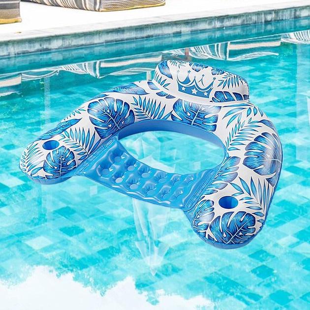 Надувное кресло плавающее Sloosh с поддержкой спины и подлокотниками Синий - фото 7 Надувное кресло плавающее Sloosh с поддержкой спины и подлокотниками Синий - фото 7