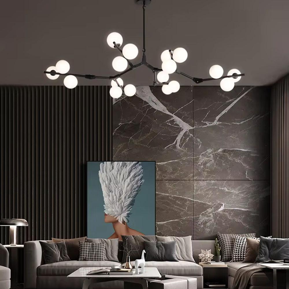 Люстра з 18 білими плафонами Ø110 см Чорний (BM 64/18 BK/WT) - фото 3