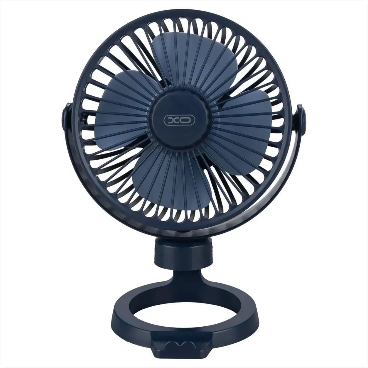 Вентилятор на акумуляторі XO MF78 4-inch desktop/bracket adjustable angle fan 1200 мА·год Блакитний (2710753503)