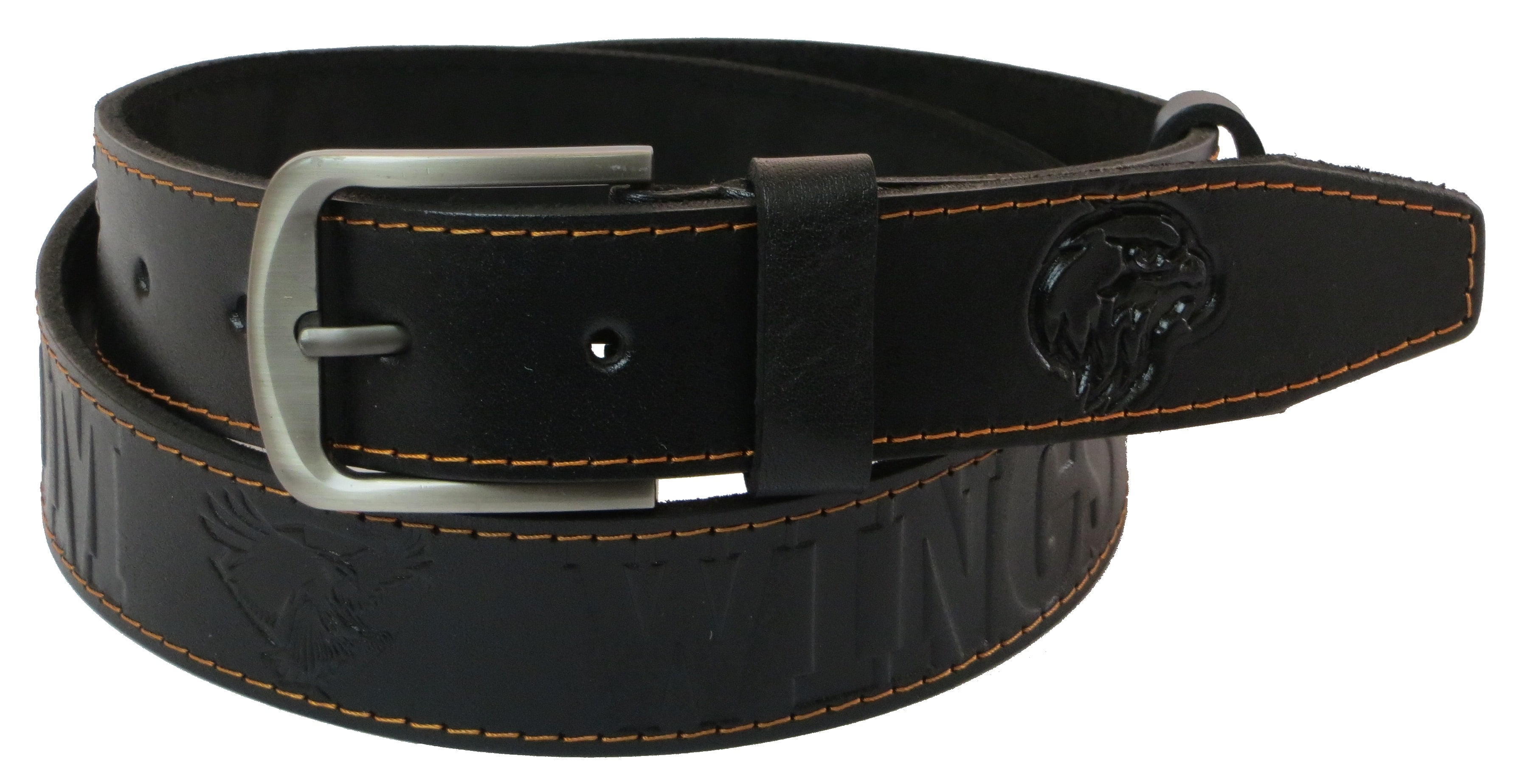 Ремень мужской Skipper кожаный Черный (1013-38)