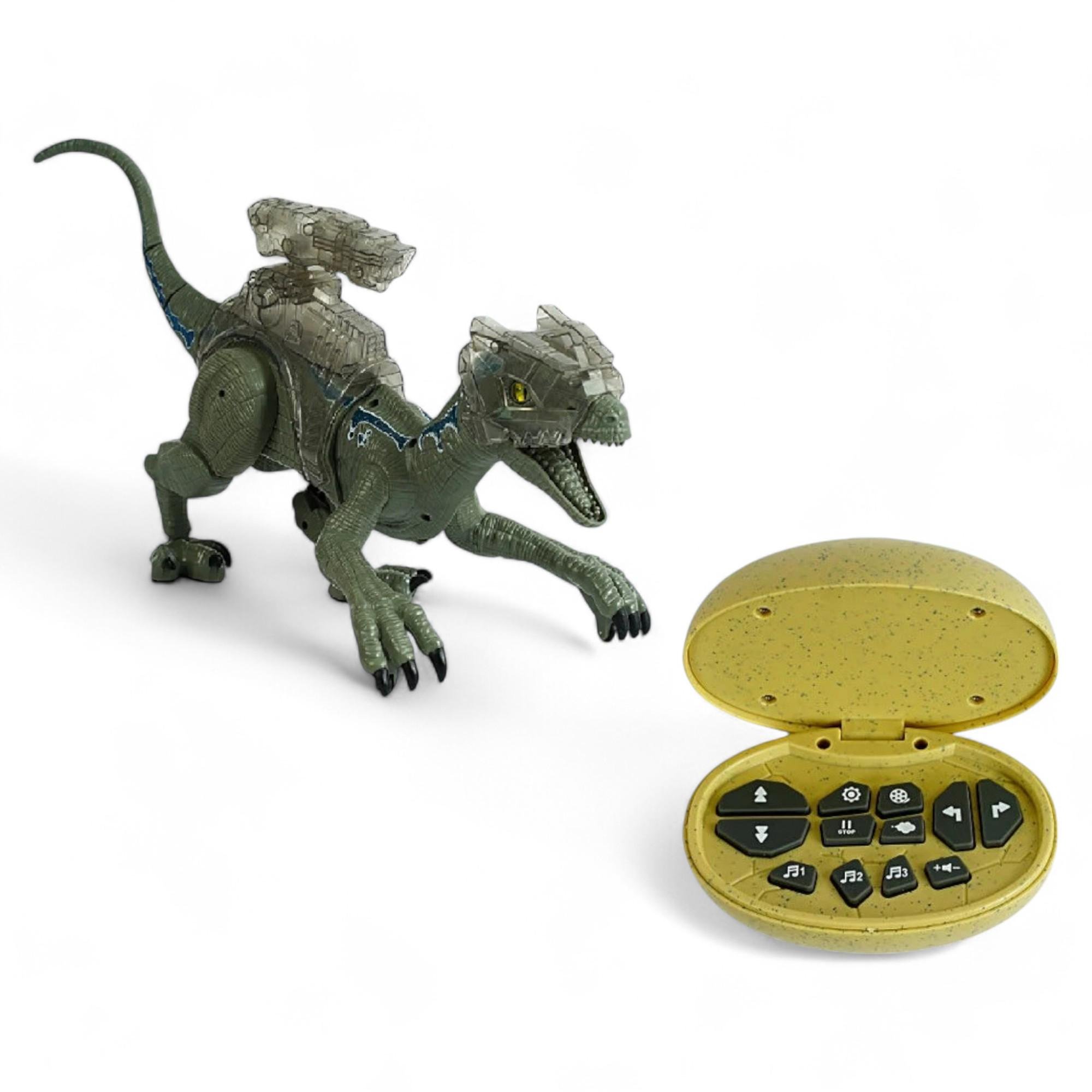 Робот Le Neng Toys Velociraptor пускает пар аккумулятор 3,7V звуковые и световые эффекты на радиоуправлении Grey (R_K35)