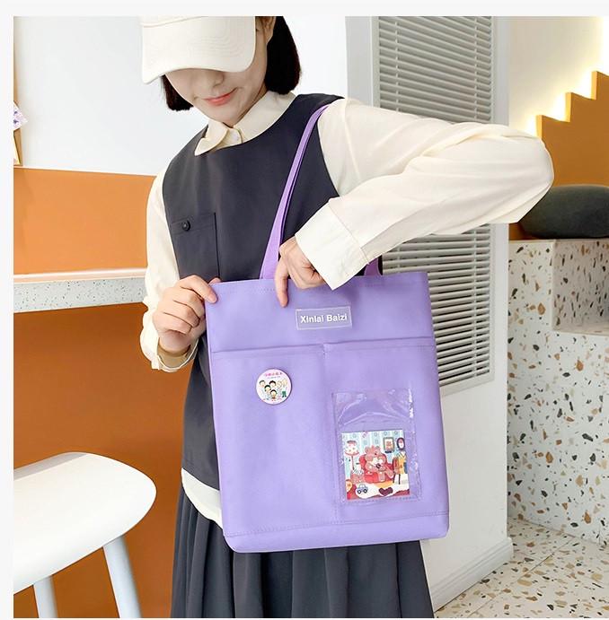 Набор школьный рюкзак сумка-шоппер/косметичка пенал и мешочек Лия 5в1 Фиолетовый (1553005707) - фото 5