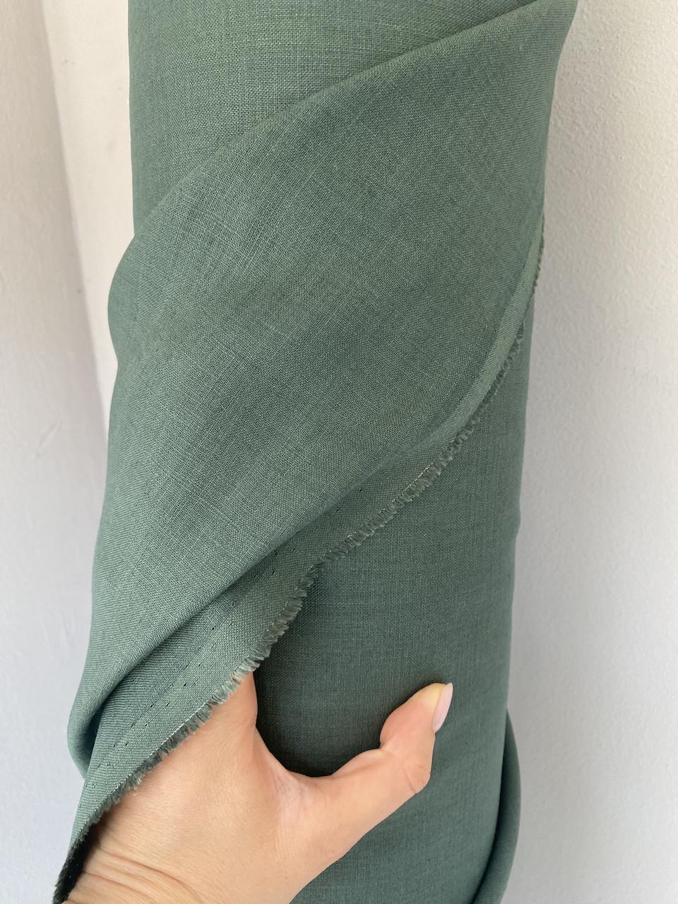 Ткань рубашечно-платьевая LINEN PLUS 100% лен 143 см 551/547 Изумрудный - фото 5 Ткань рубашечно-платьевая LINEN PLUS 100% лен 143 см 551/547 Изумрудный - фото 5