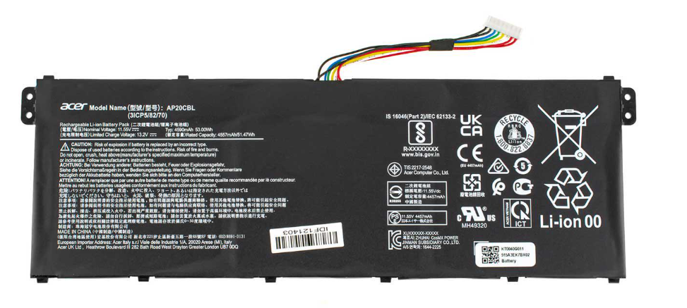 Аккумулятор для ноутбука Acer A515-45 4590 mAh 1155V 53 Wh