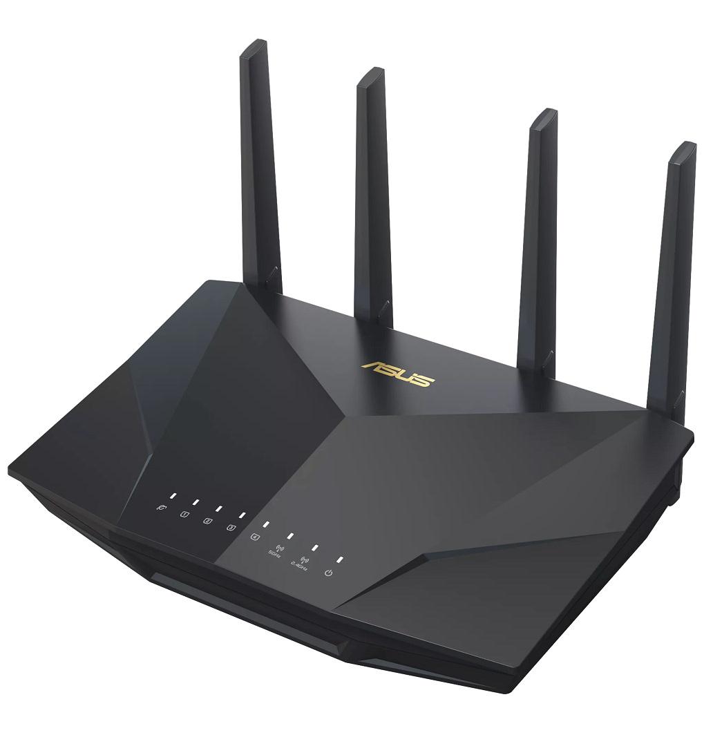 Роутер Asus RT-AX5400 Wi-Fi 6 2,4 GHz 574 Mbps/5 GHz 4804 Mbps 4xGLan/1xGWan 1xUSB 3.2 WPS AiMesh 4 двухдиапазонные фиксированные антенны Black
