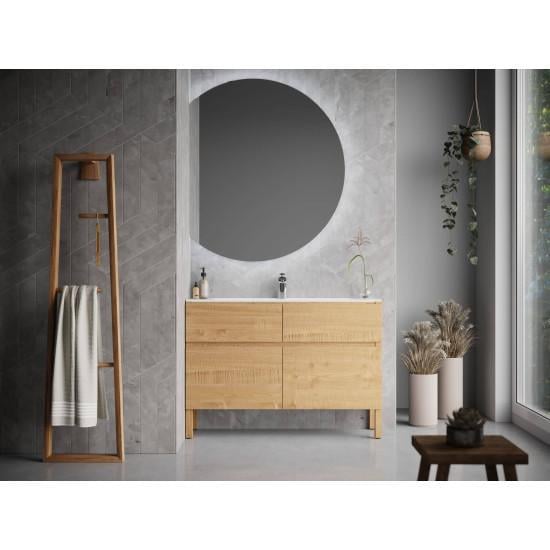 Дизайнерское зеркало в форме обрезанного сбоку круга с подсветкой Nagao 130x130 см