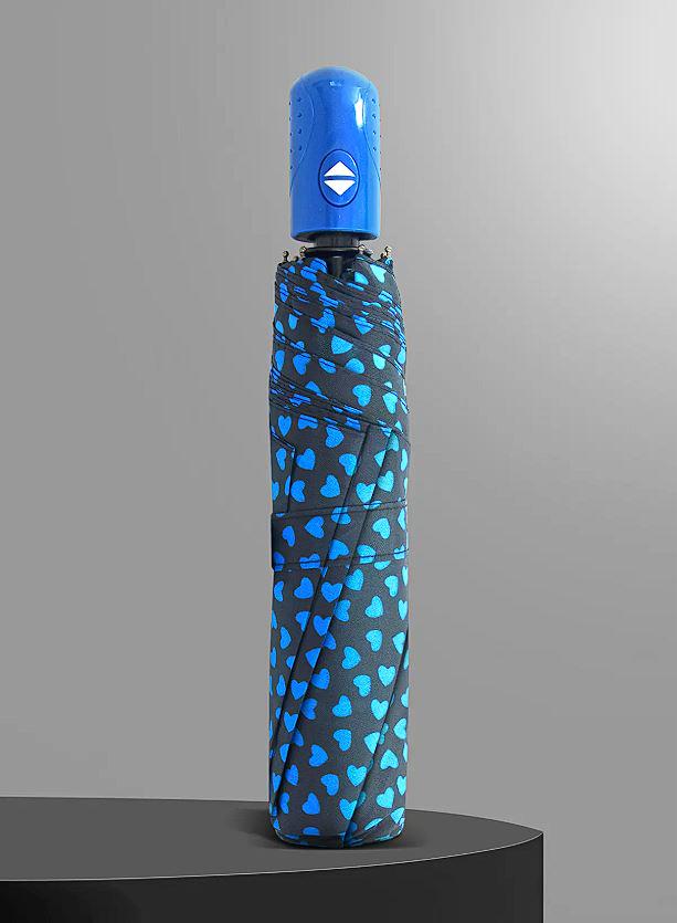 Зонтик складной автомат Hearts 8 спиц купол 110 см Blue (30257) - фото 2 Зонтик складной автомат Hearts 8 спиц купол 110 см Blue (30257) - фото 2