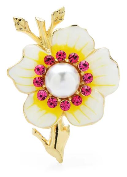 Брошь Цветок 52x38 мм Желтый (84946741)