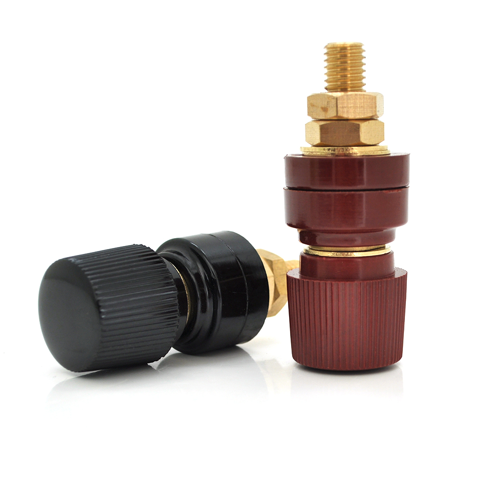 Клема гвинтова залізна в парі 8 мм Чорний/Червоний (YUT_V10086)